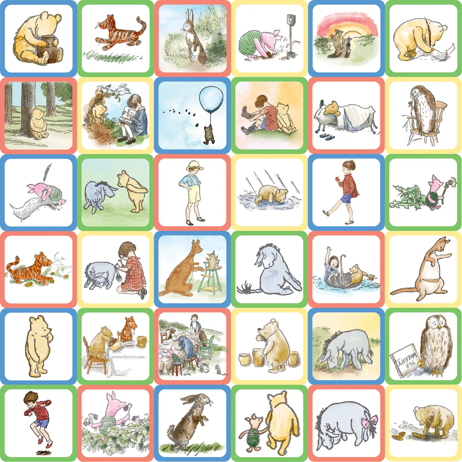 Peter Pauper Press Winnie-the-Pooh Memory Match minnespill 36 par
