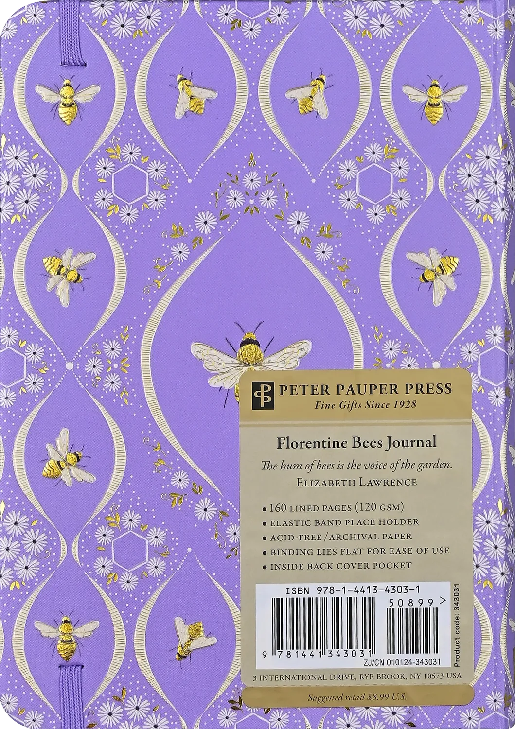 Peter Pauper Press Florentine Bees journal linjert bier