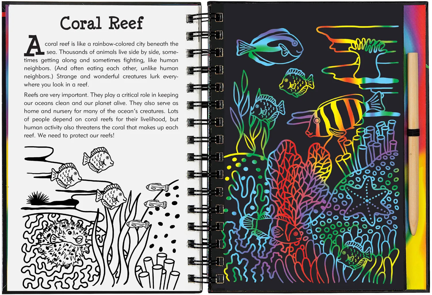 Peter Pauper Press Scratch and Sketch Coral Reefs skrapebok barn 5+
