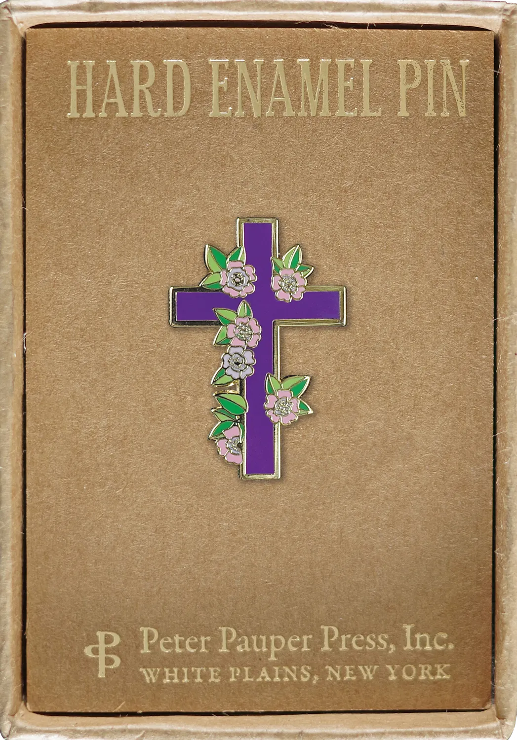 Peter Pauper Press Floral Cross emaljepinne blomsterkors