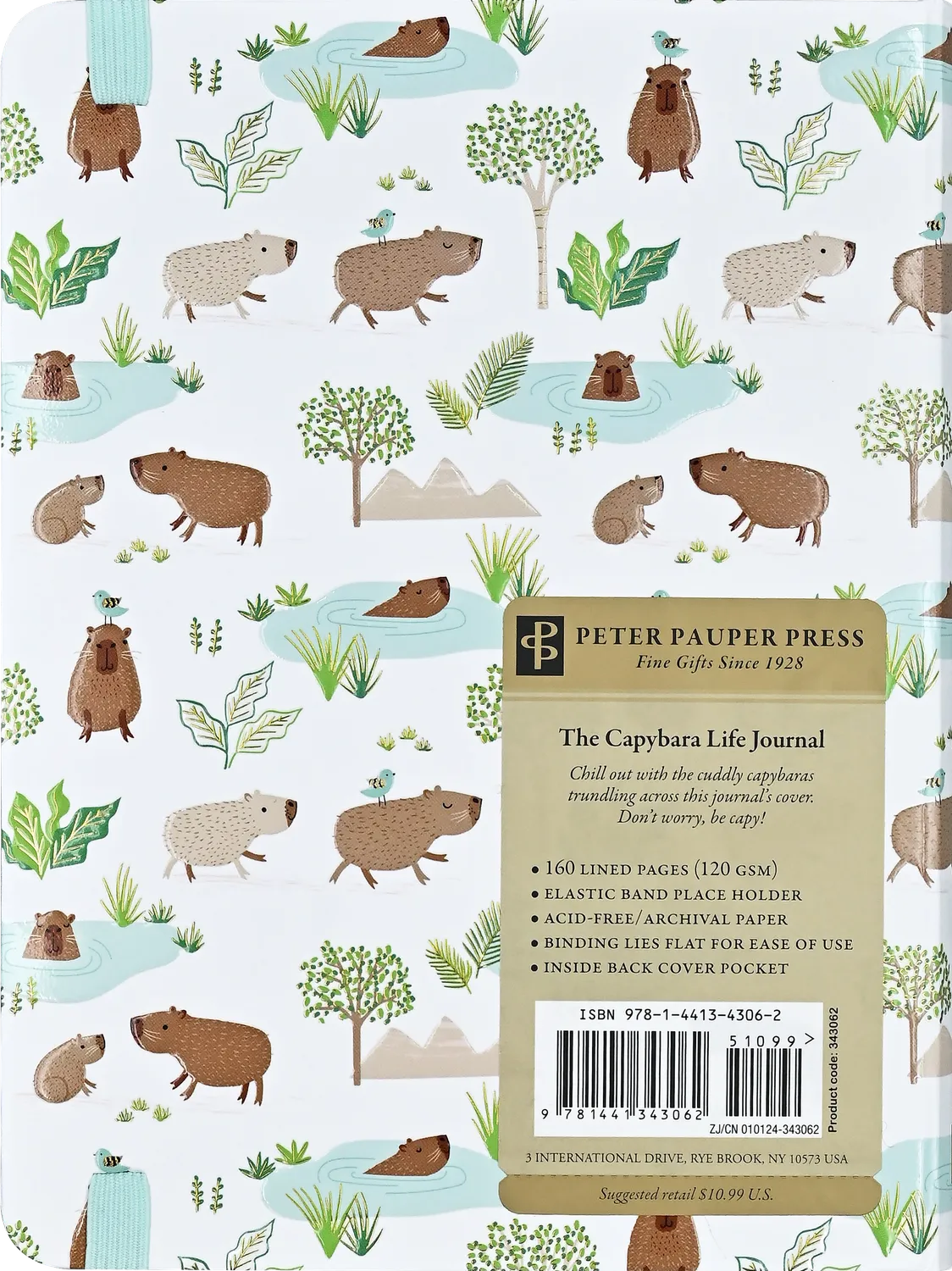 Peter Pauper Press Capybara Life Journal notatbok innbundet 160 sider