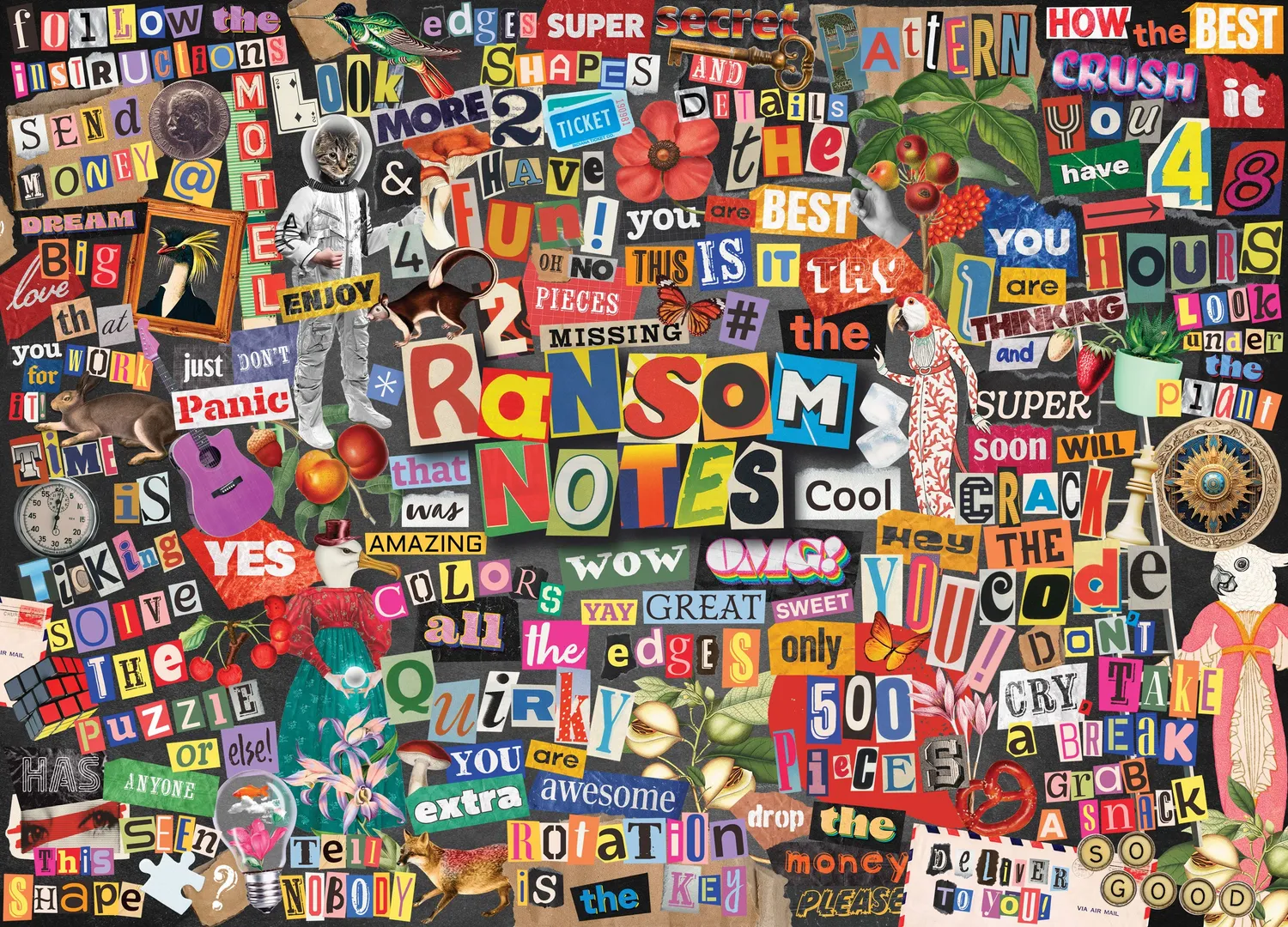 Peter Pauper Press Ransom Notes puslespill 500 brikker mysterie