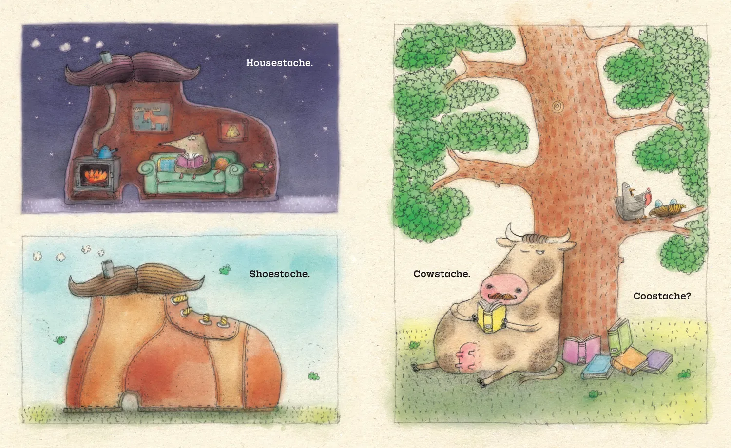 Abrams and Chronicle Mousestache Moosestache bildebok innbundet rim