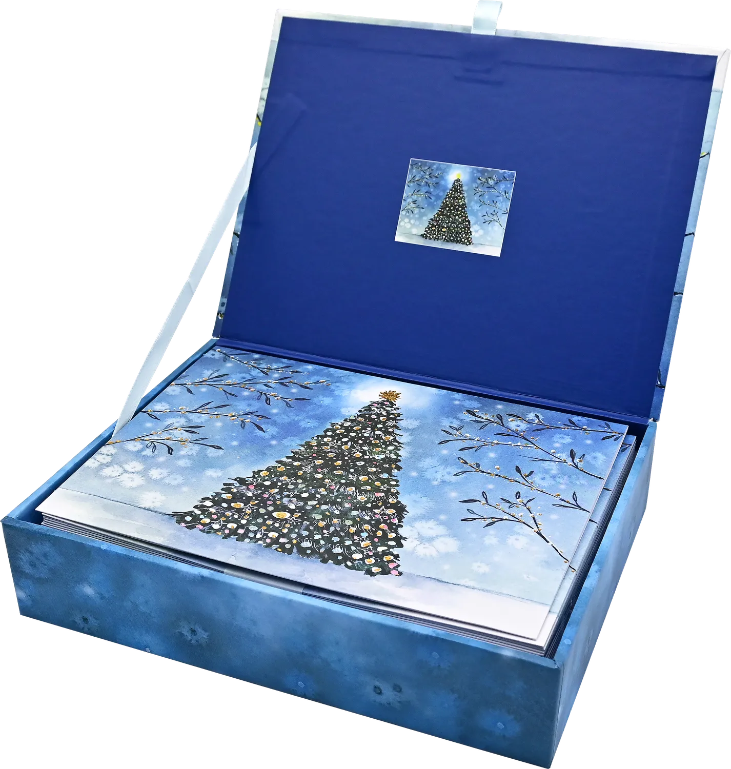 Peter Pauper Press Twilight Tree julekort 20 stk gullfolie