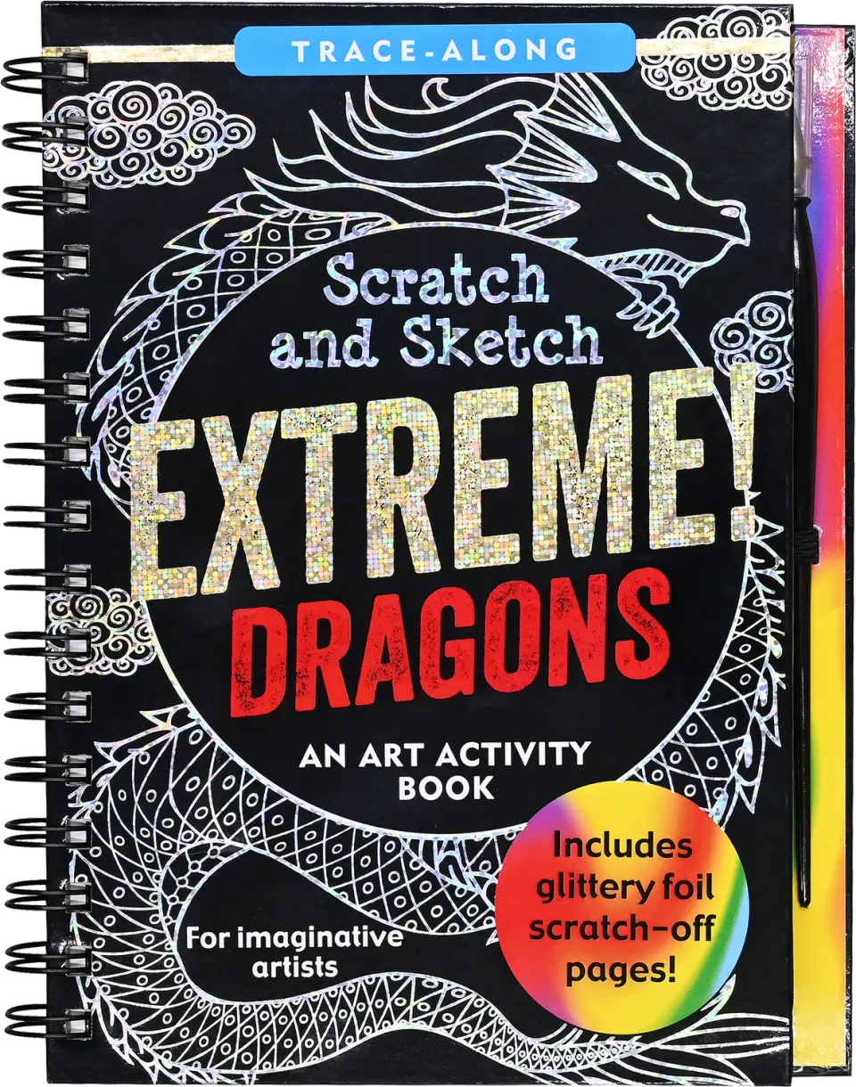 Scratch and Sketch Extreme Dragons skrapebok med penn