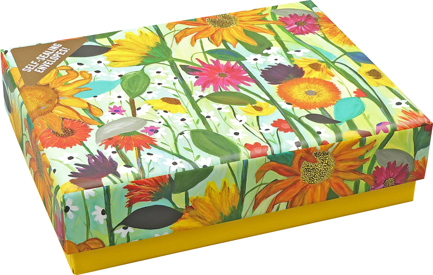Peter Pauper Press Sunflower Dreams notatkort 14 stk gullfolie