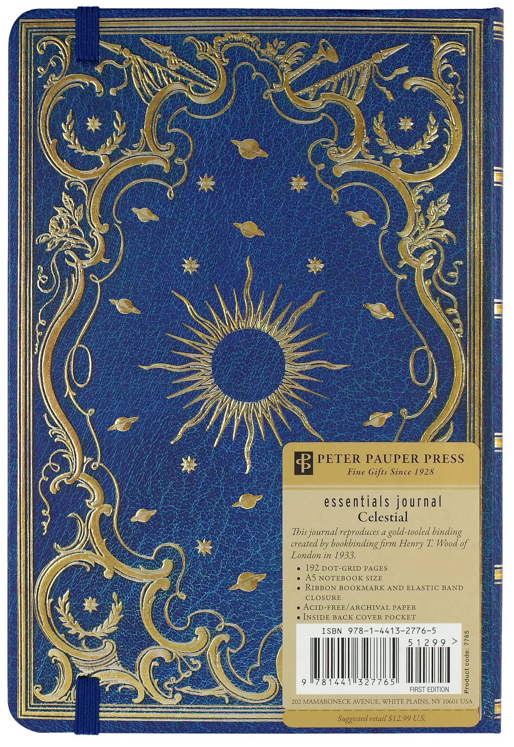 Peter Pauper Press Celestial Dot Matrix Notebook notatbok A5 gull