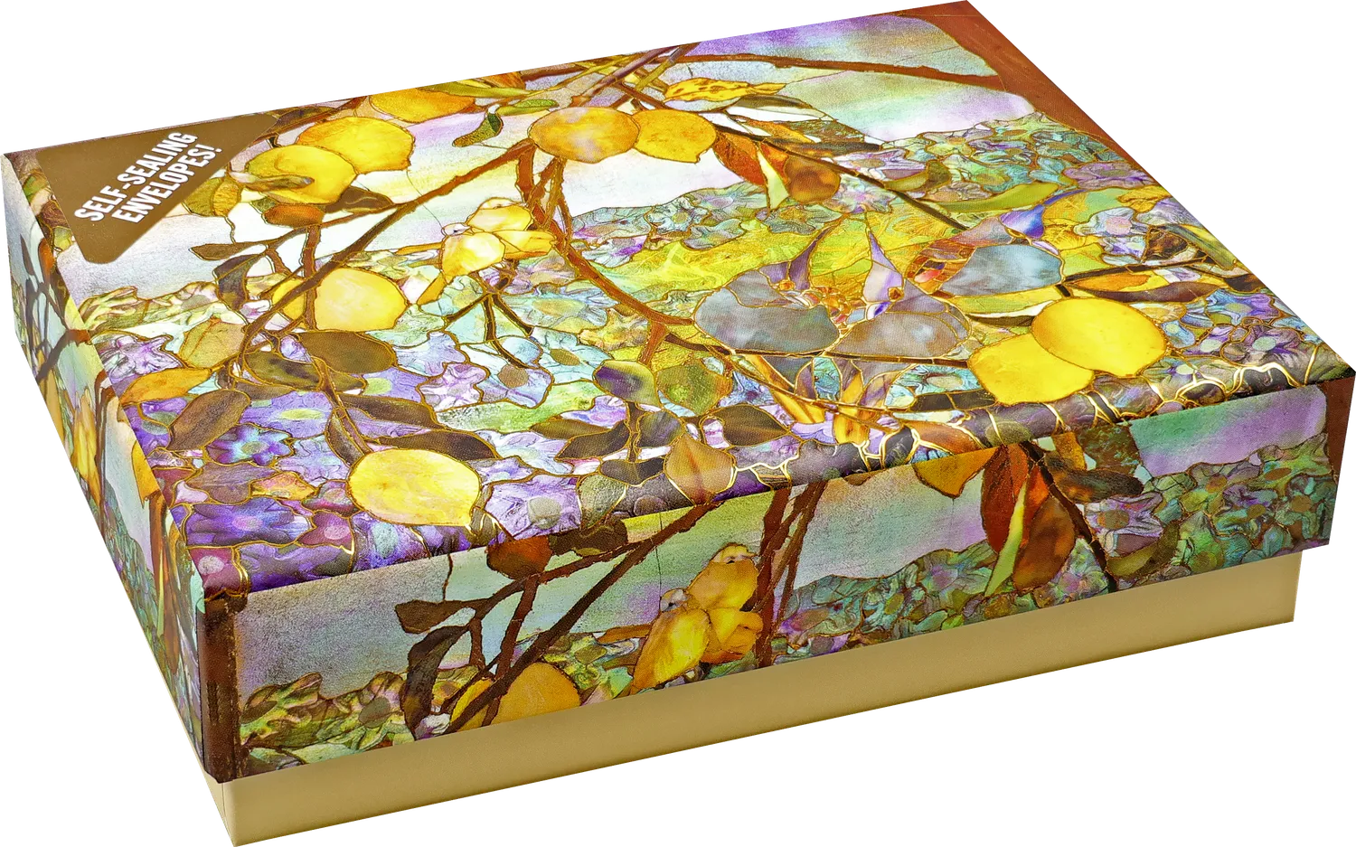 Peter Pauper Press Tiffany Lemon Tree notatkort 14-pak gull
