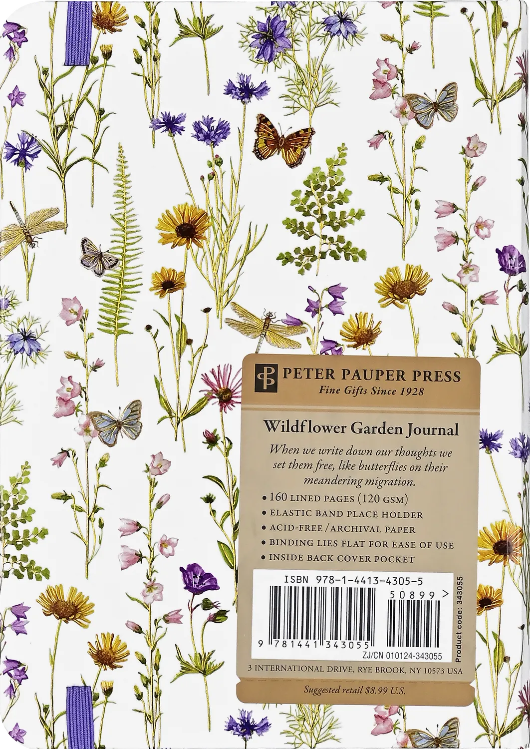 Peter Pauper Press Wildflower Garden notatbok blomster gullfolie