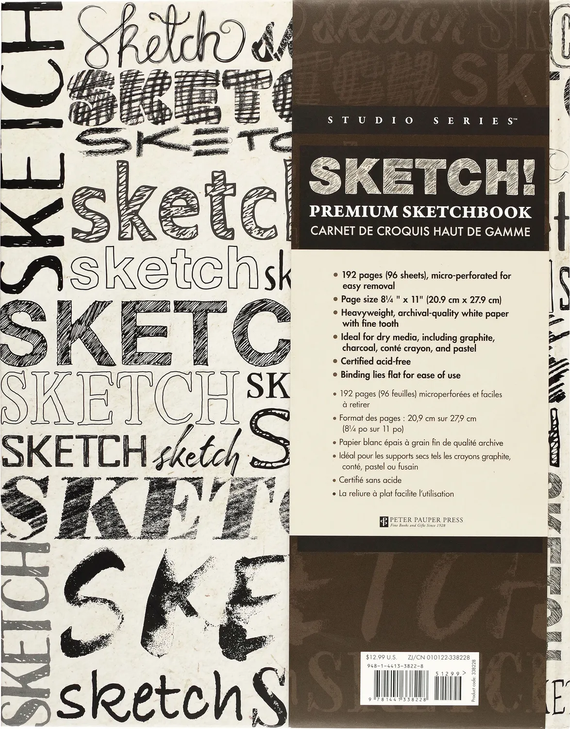 Peter Pauper Press Sketch skissebok stor 192 sider 128gsm