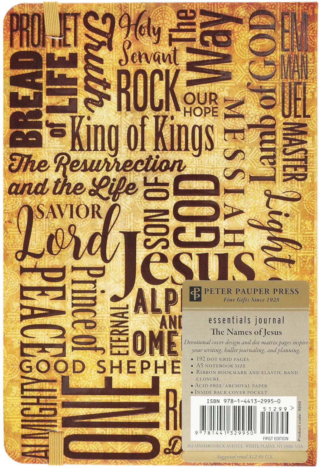 Peter Pauper Press Names of Jesus notatbok prikker A5 tro