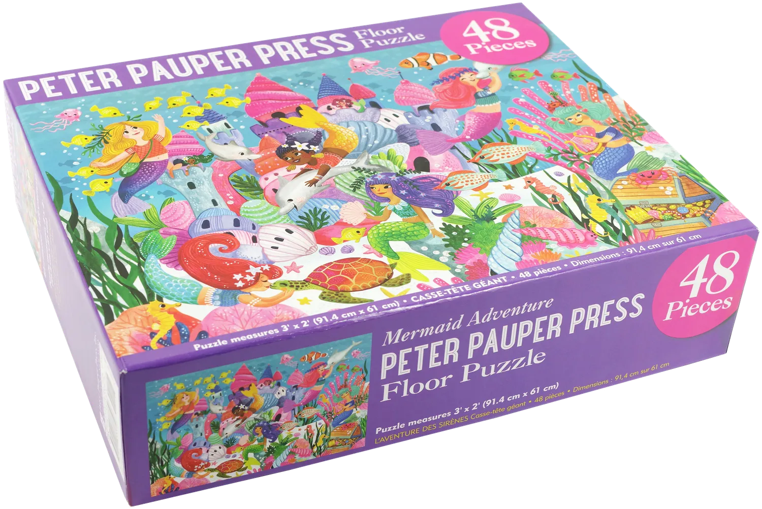 Peter Pauper Press Mermaid Adventure gulvpuslespill 48 brikker hav