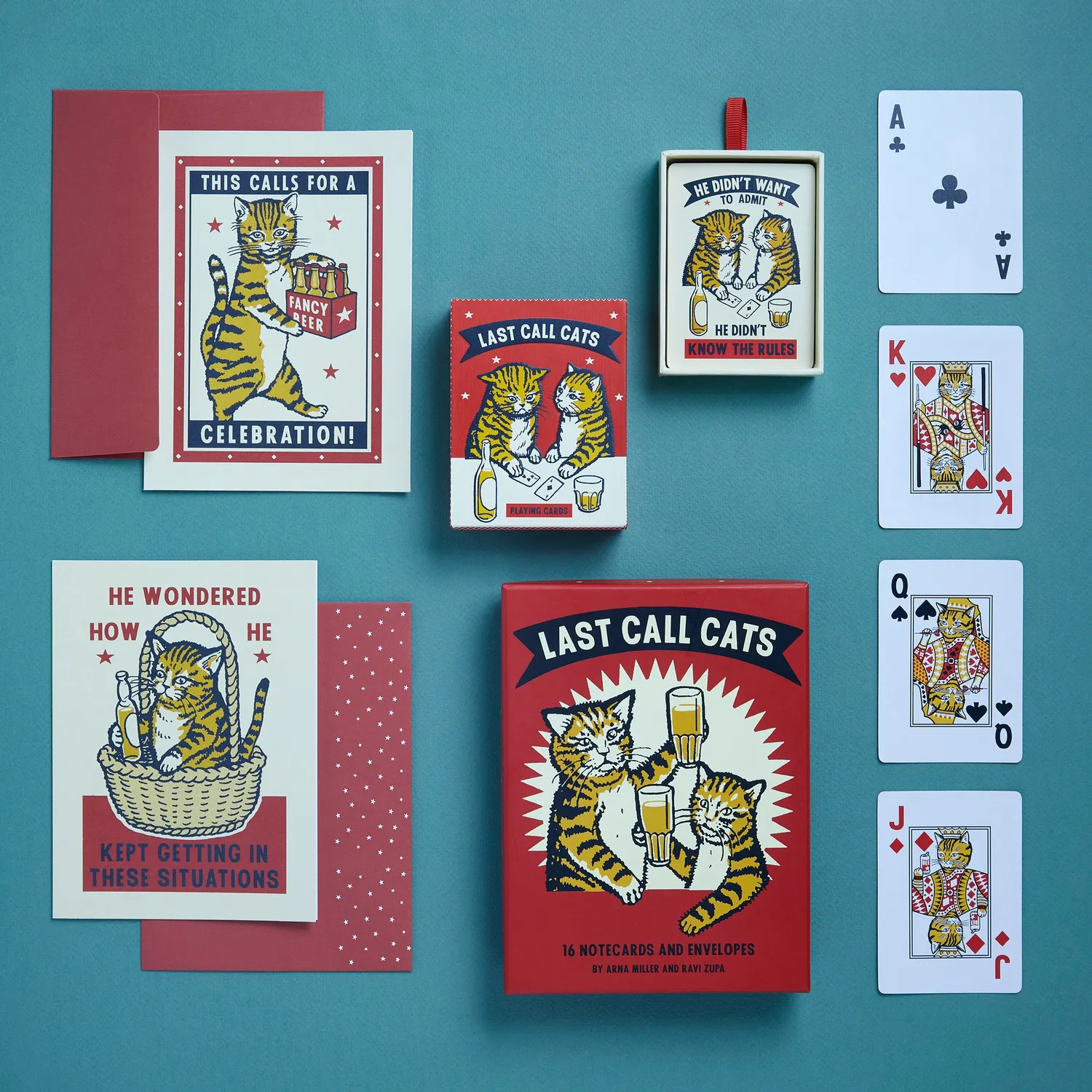 Last Call Cats notecards kortsett 16 katter