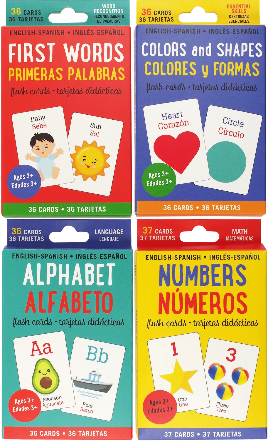 Peter Pauper Press Bilingual flashkort 4-pakning 145 kort