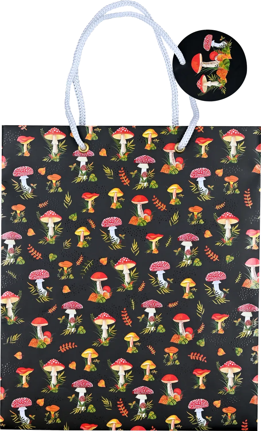 Peter Pauper Press Mushrooms gavepose svart med gull