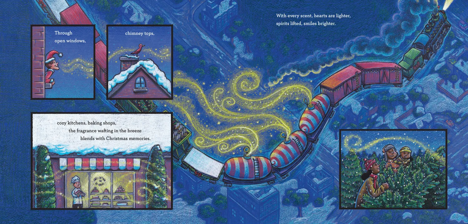 Abrams Steam Train Dream Train Christmas barnebok innbundet
