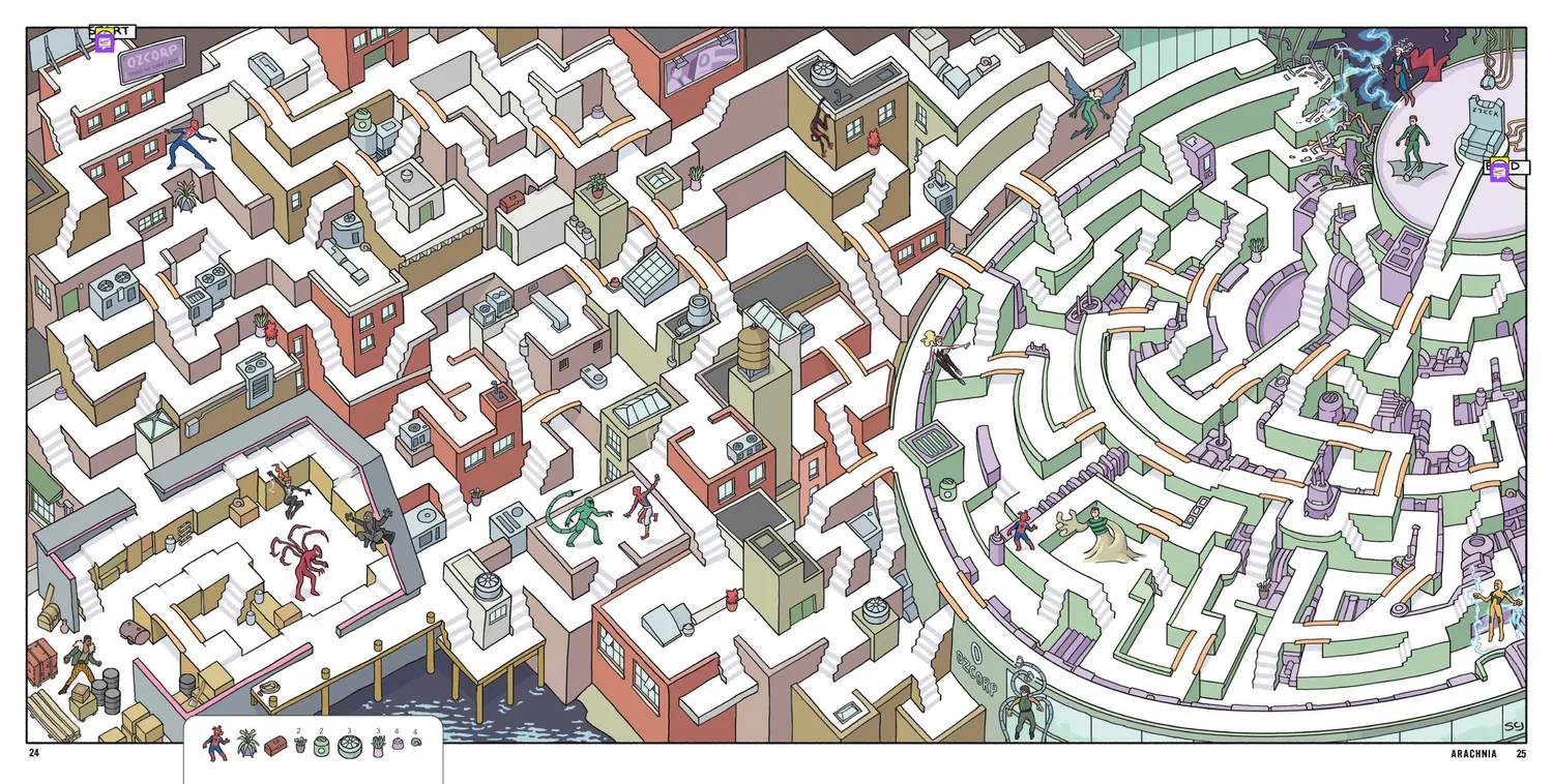 Marvel Spider-Verse Mazes pocket labyrintbok