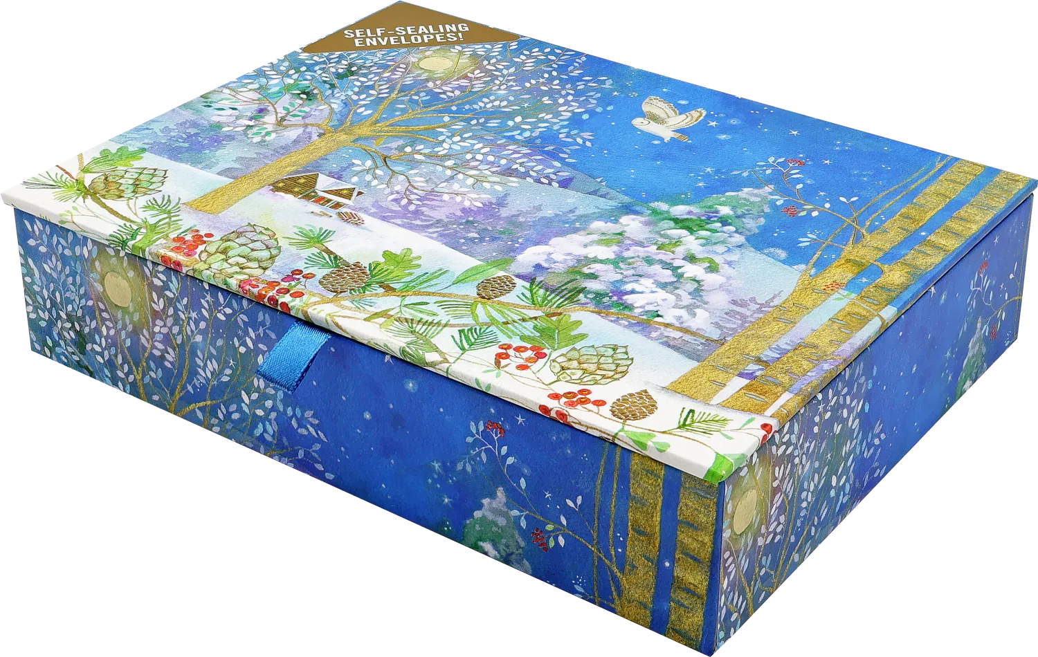 Peter Pauper Press Winter Starlight julekort 20 stk gull