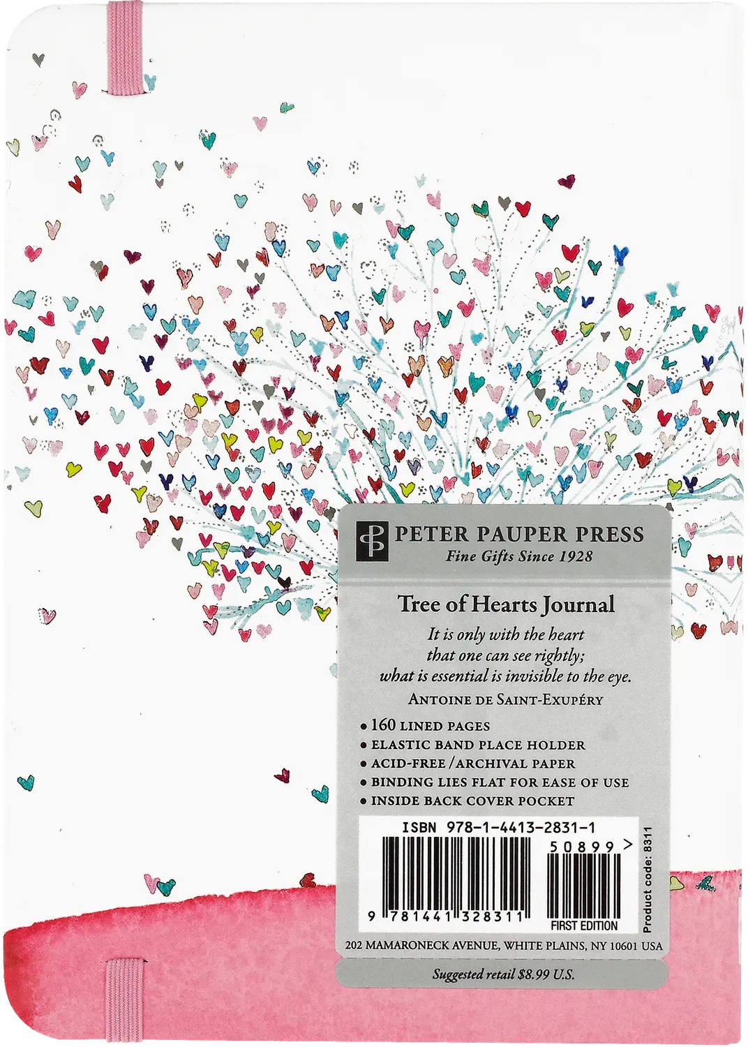 Peter Pauper Press Tree of Hearts dagbok liten linjert