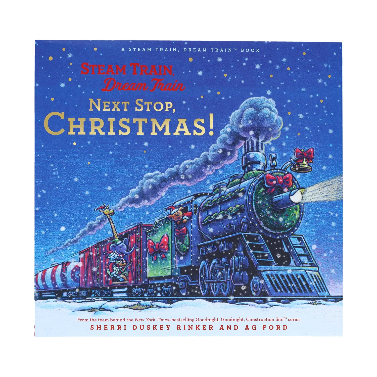 Abrams Steam Train Dream Train Christmas barnebok innbundet