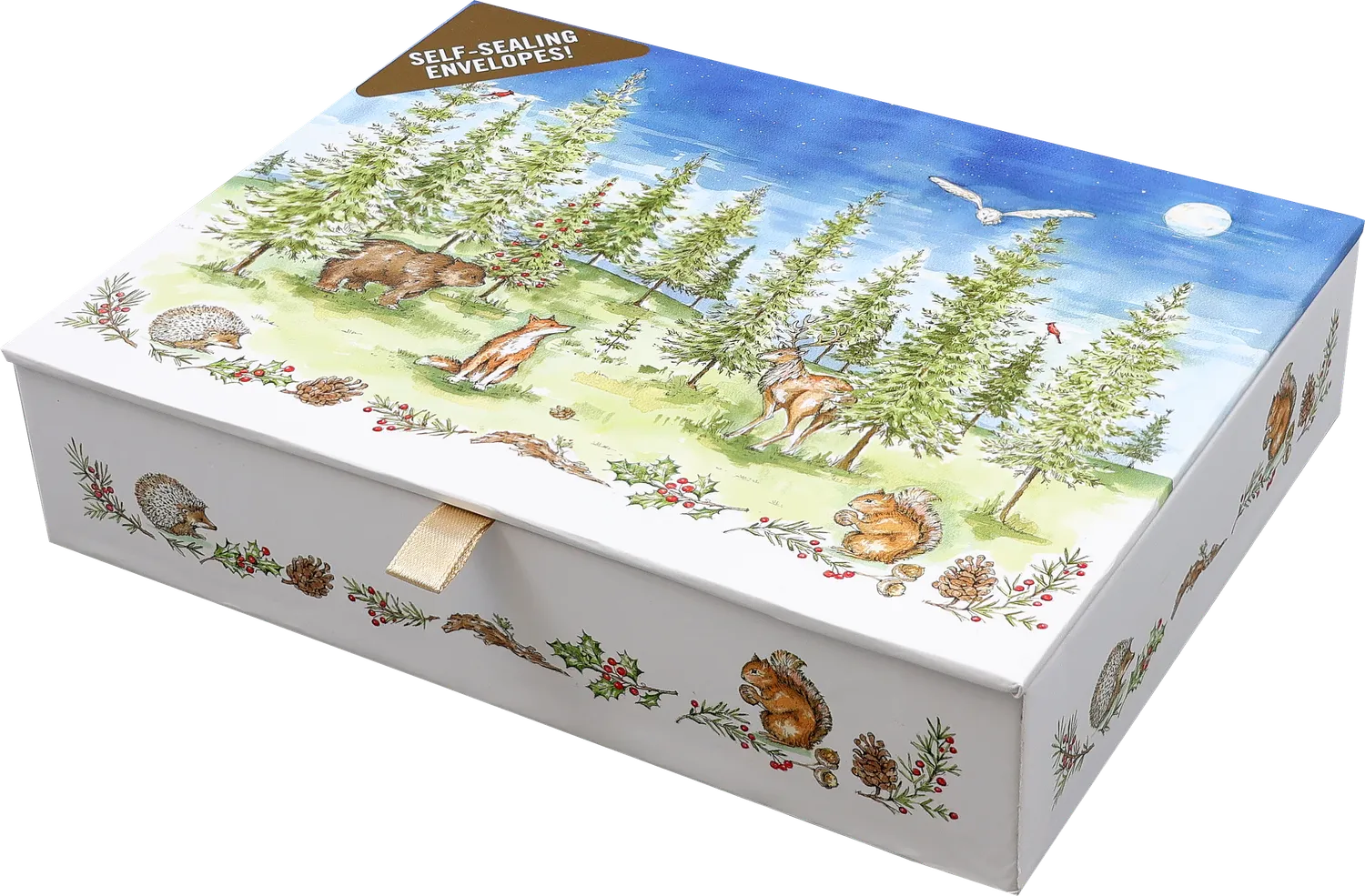 Peter Pauper Press Woodland Wonder julekort 20-pk gullfolie