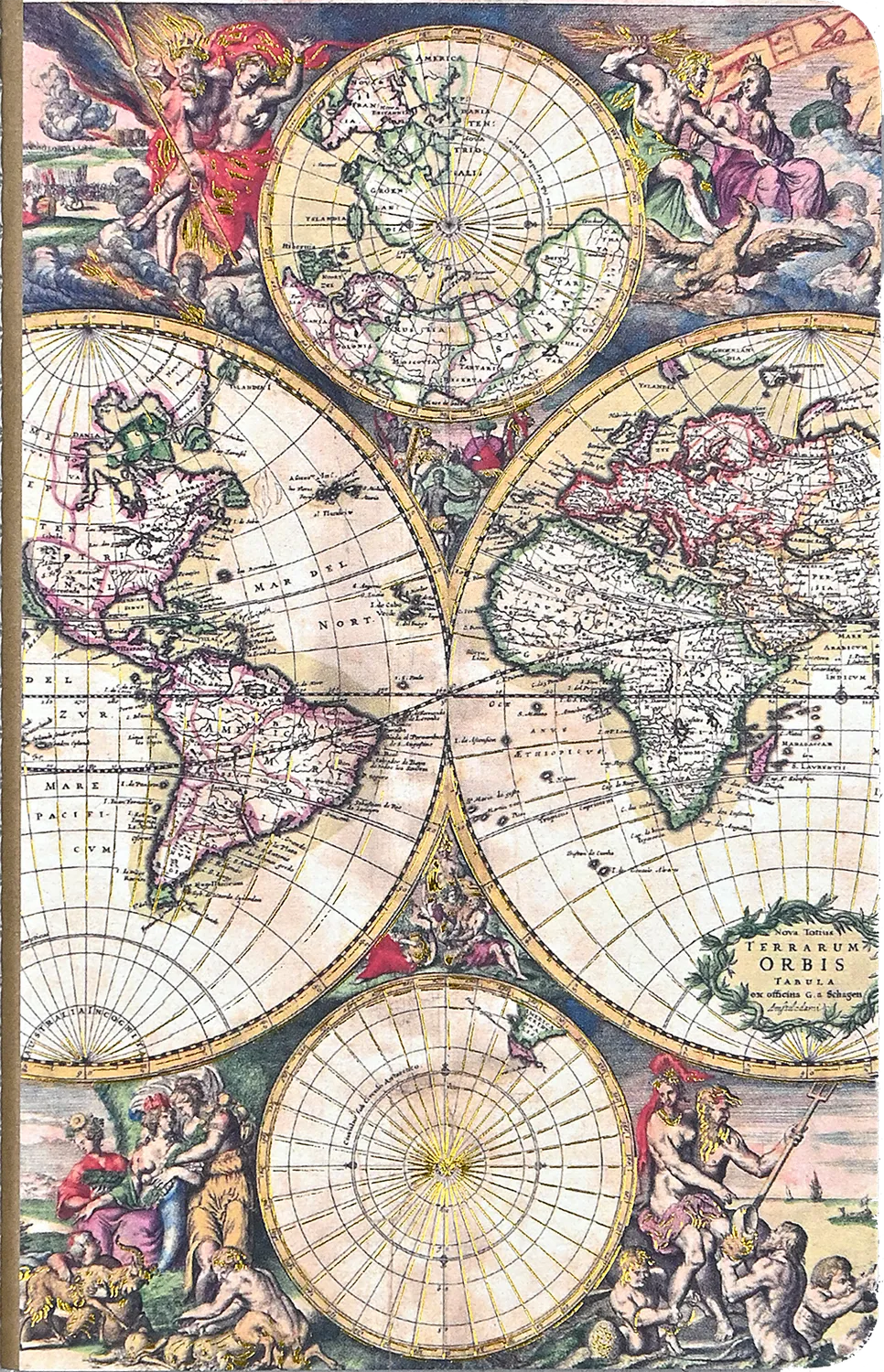 Peter Pauper Press Jotter Old World mini-notatbøker 3-pakning kart