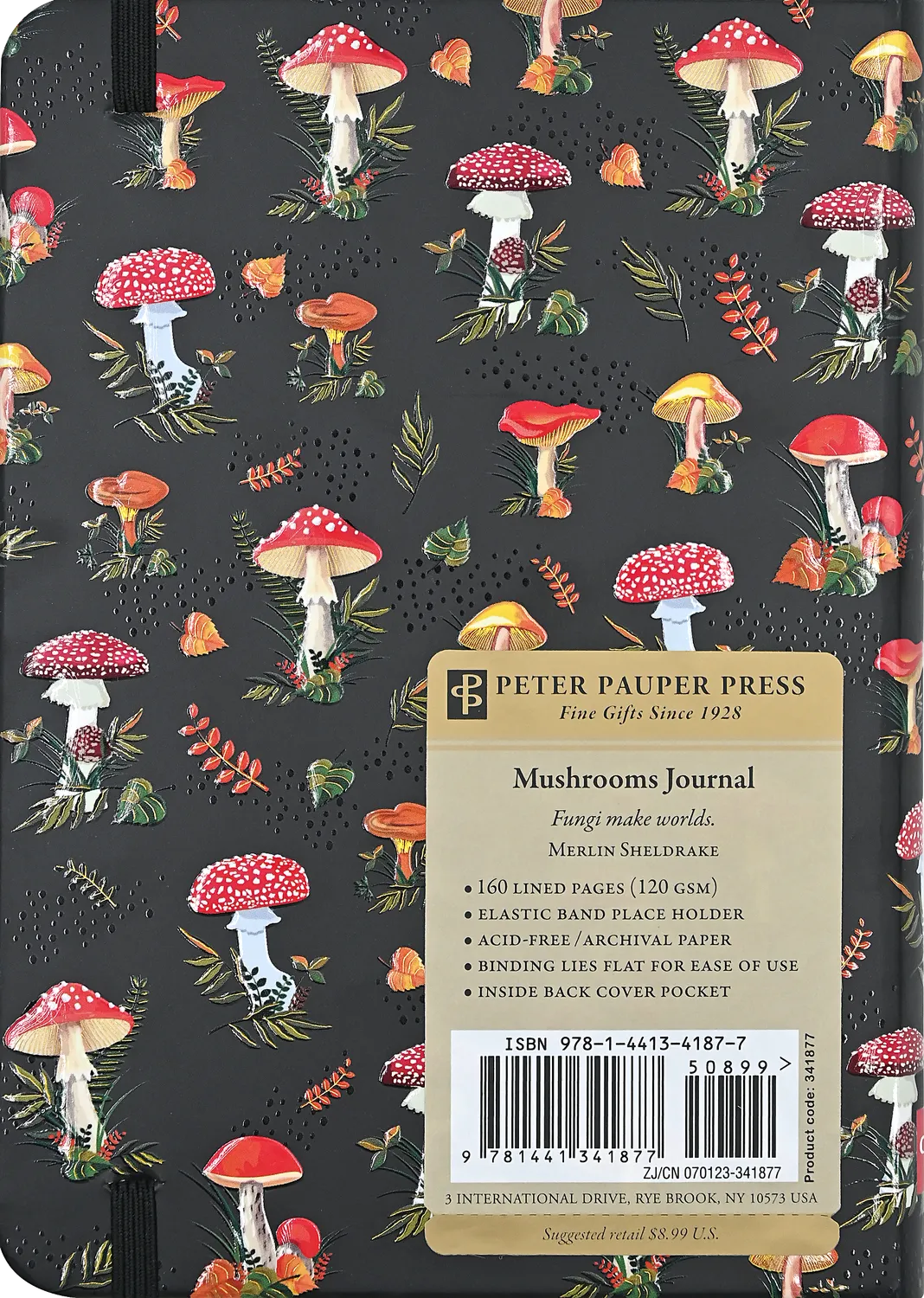Peter Pauper Press Mushrooms notatbok linjert sopp