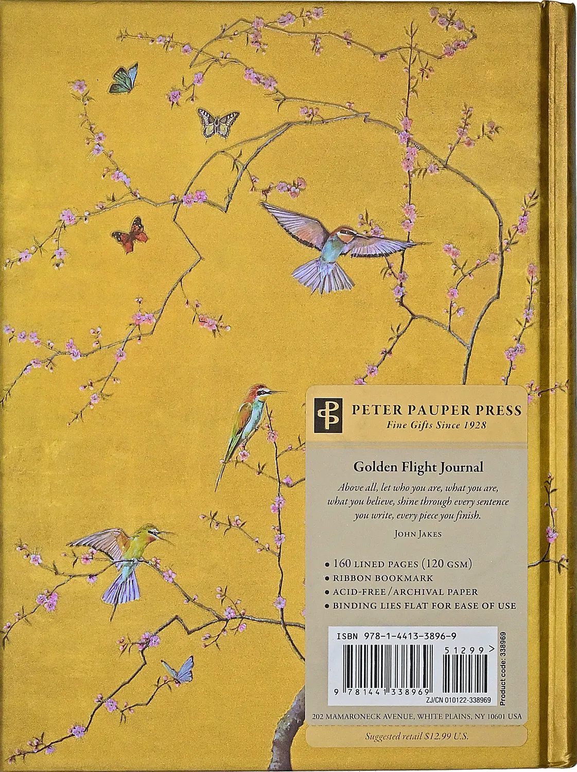 Peter Pauper Press Golden Flight Journal notatbok 160 sider