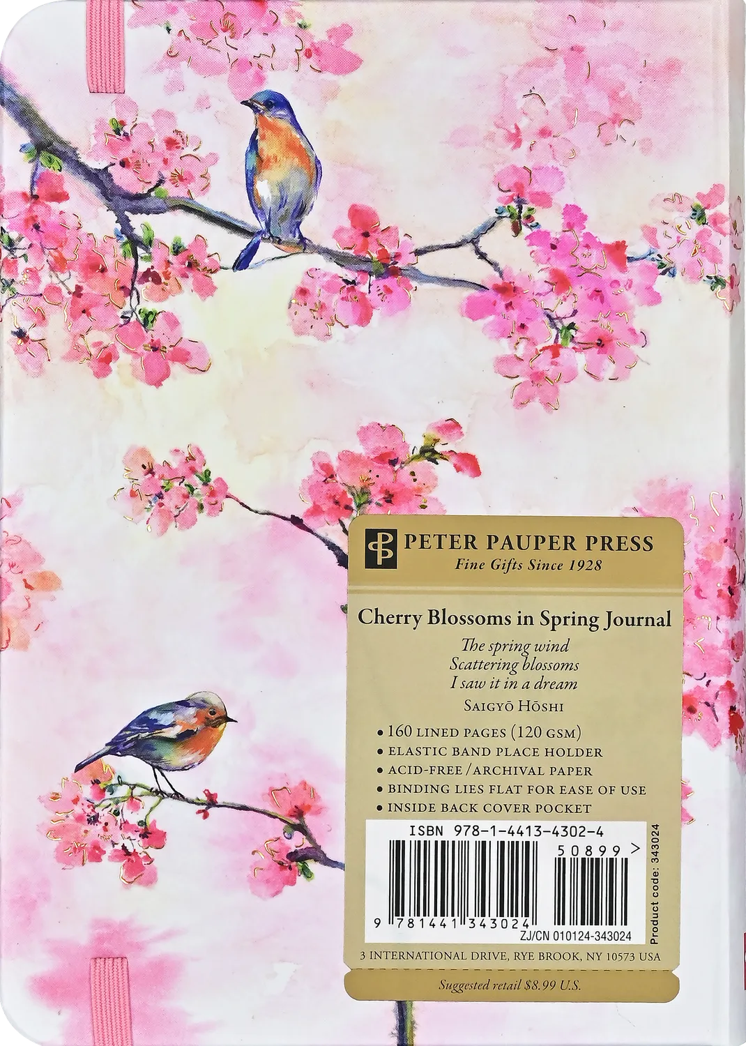 Peter Pauper Press Cherry Blossoms notatbok liten linjert
