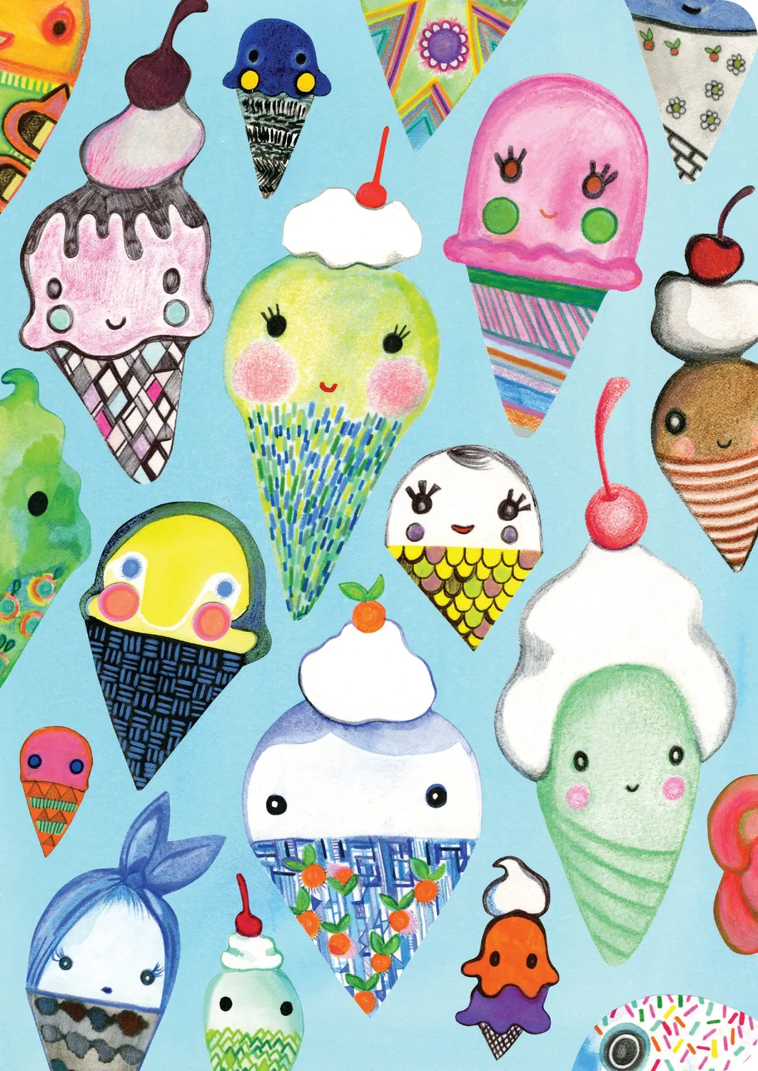 Chronicle Books Ice Cream Party notatbok 3-pakning