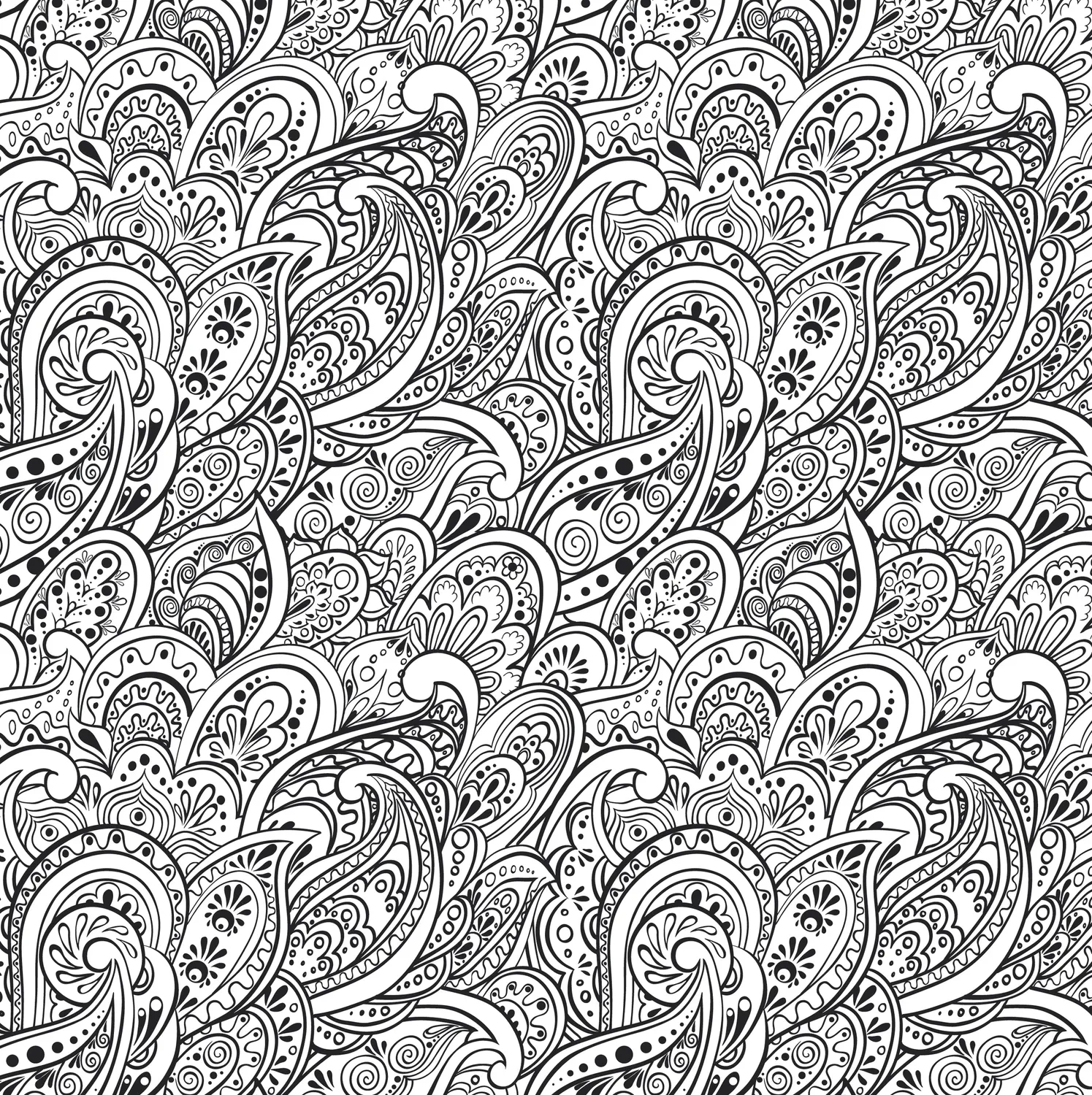 Peter Pauper Press Peaceful Paisleys fargeleggingsbok paisley