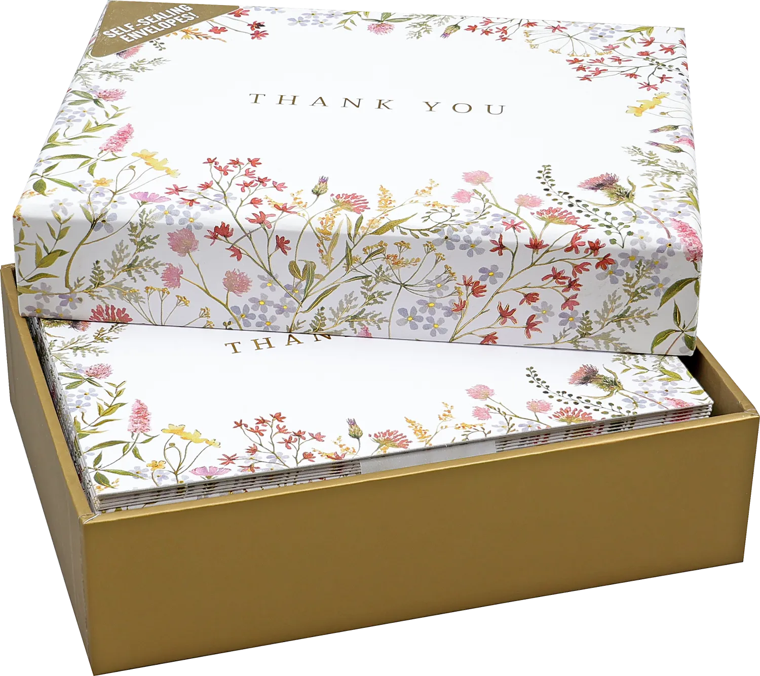 Peter Pauper Press Wildflowers takkekort 14 stk gullfolie