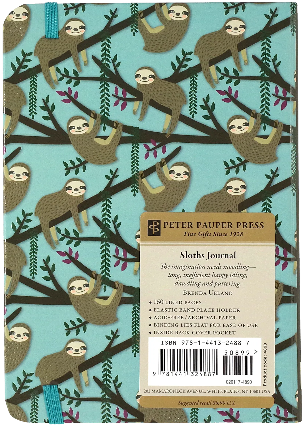 Peter Pauper Press Sloths journal notatbok liten innbundet