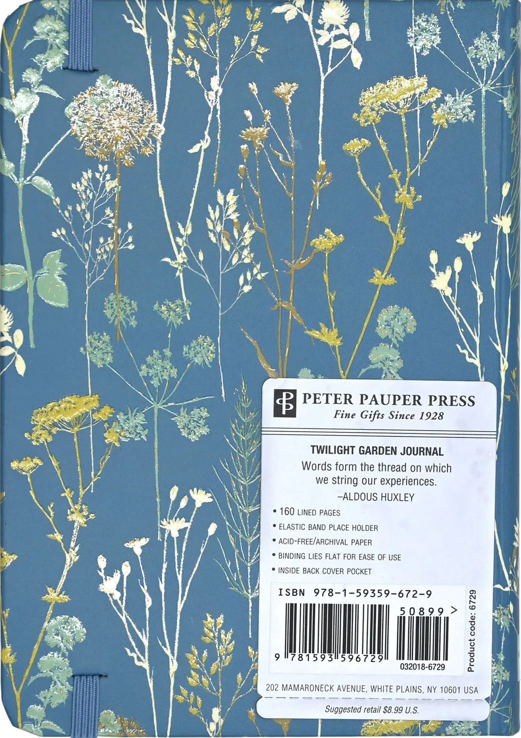 Peter Pauper Press Twilight Garden journal linjert liten