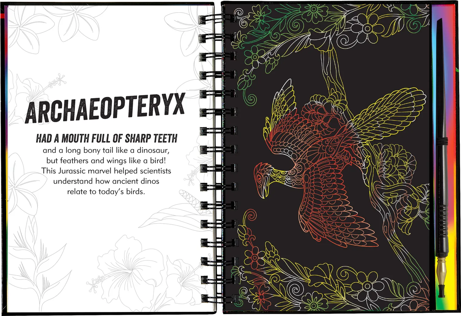 Peter Pauper Press Extreme Dinosaurs skrapebok Scratch and Sketch