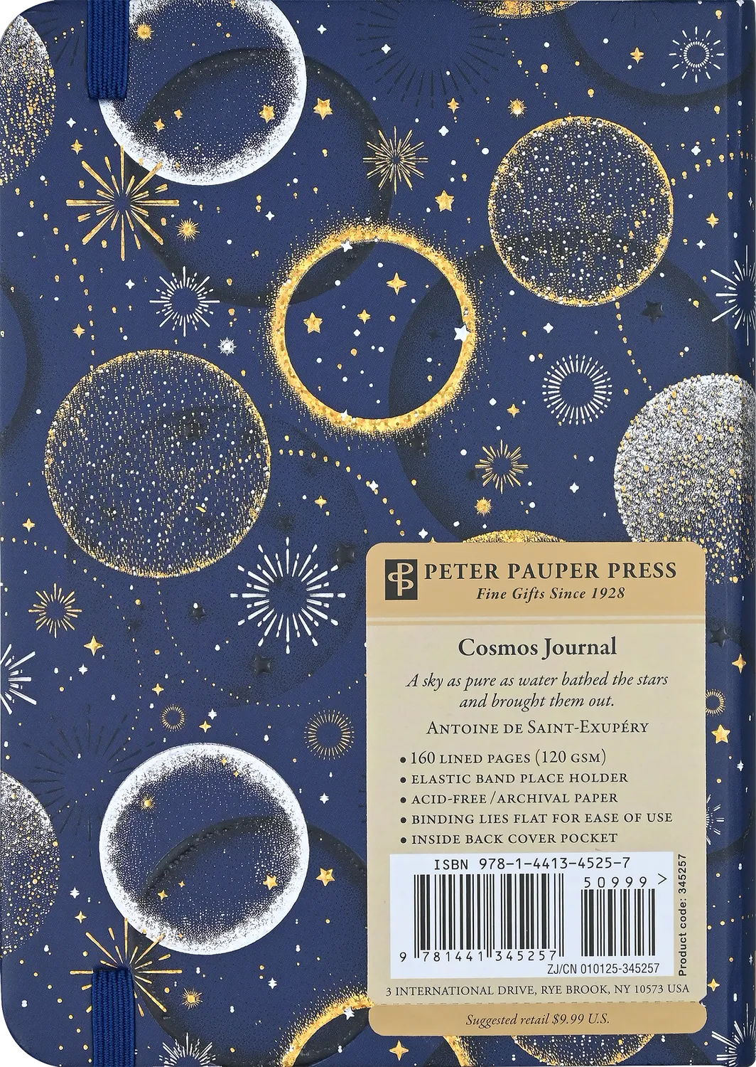 Peter Pauper Press Cosmos journal linjert gullsnitt gave