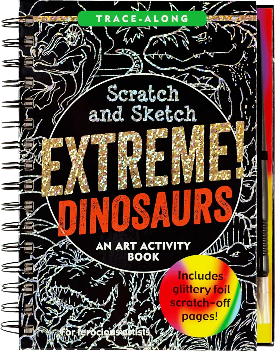 Peter Pauper Press Extreme Dinosaurs skrapebok Scratch and Sketch