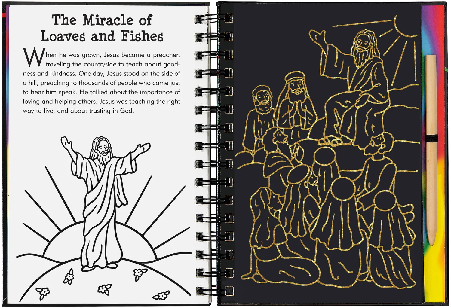 Peter Pauper Press Bible Stories Scratch and Sketch skrapebok for barn