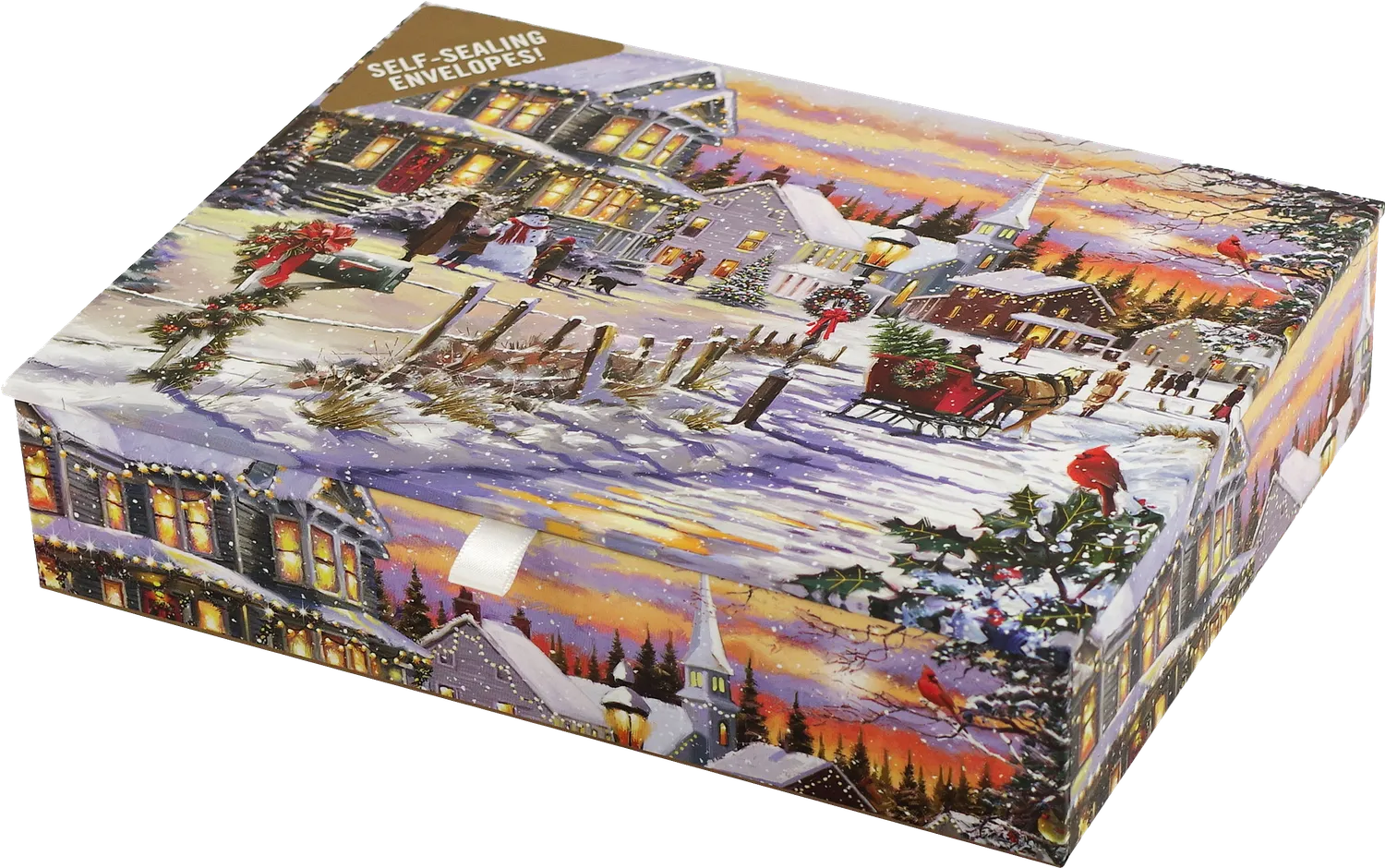 Peter Pauper Press Village Sleigh Ride julekort 20-pakning nostalgisk