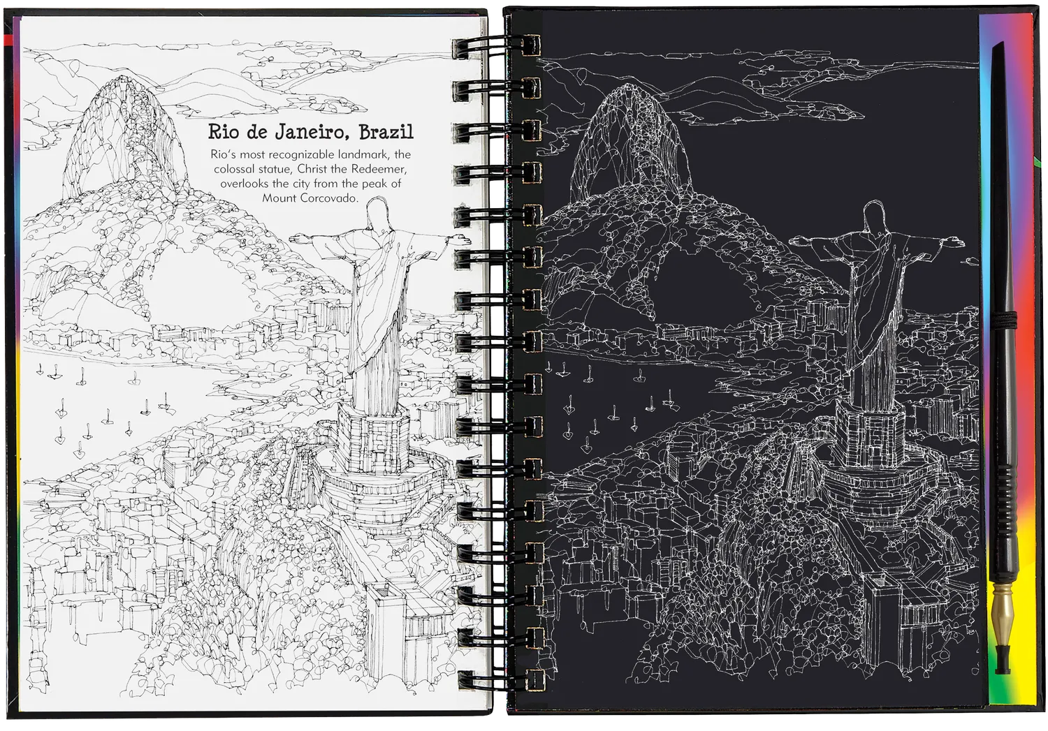 Peter Pauper Press Extreme Cities Scratch and Sketch skrapebok 20 byer