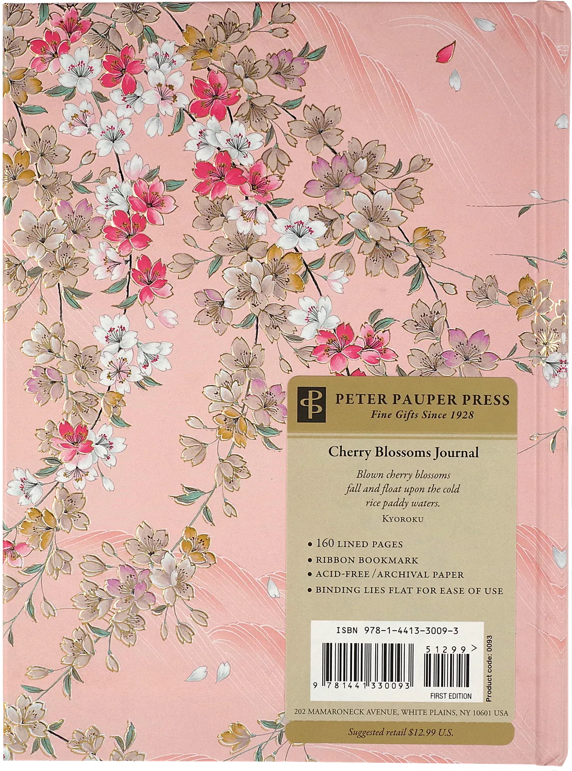 Peter Pauper Press Cherry Blossoms notatbok linjert