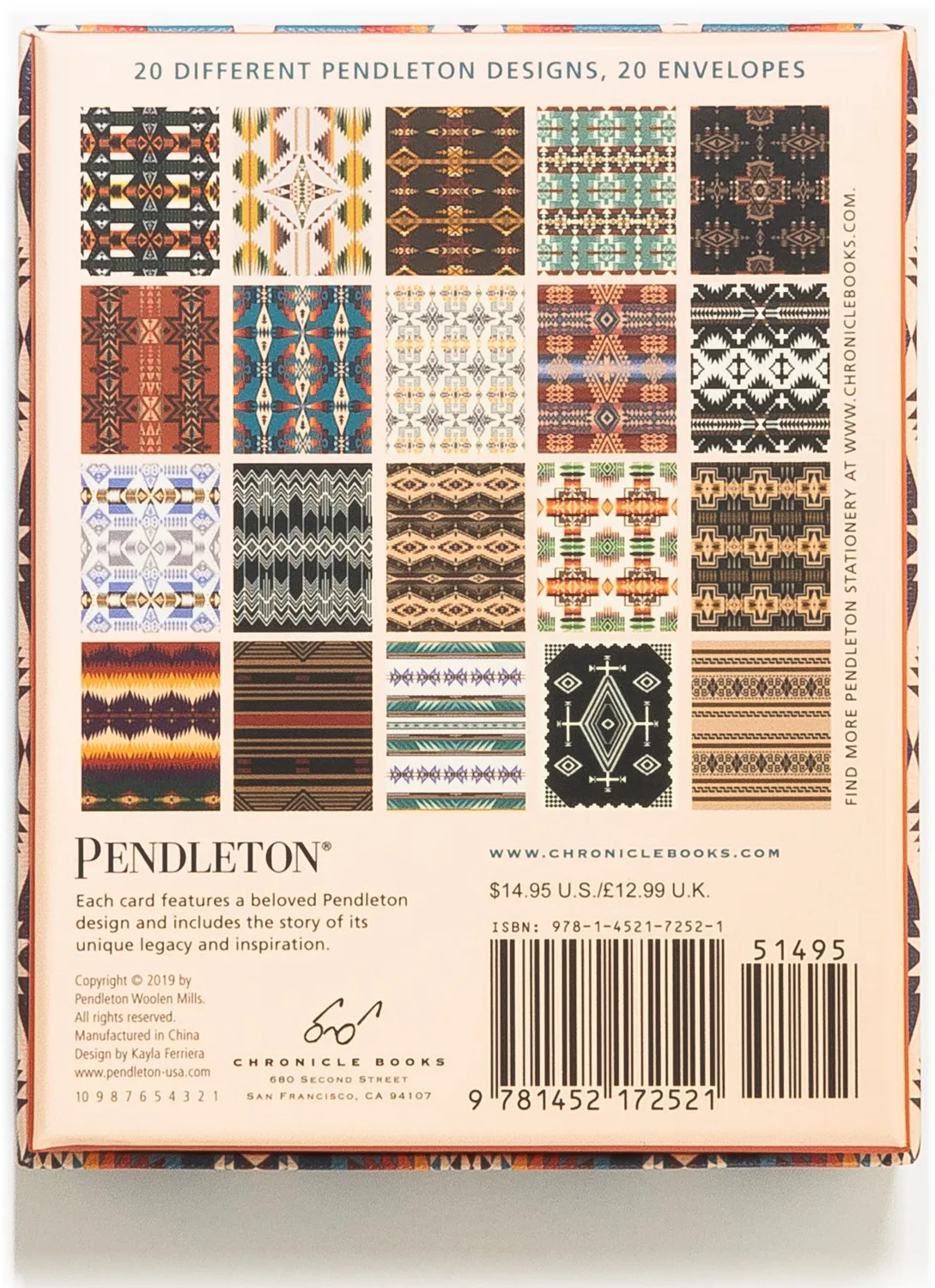 Chronicle Books Art of Pendleton notecards 20 kort med konvolutter