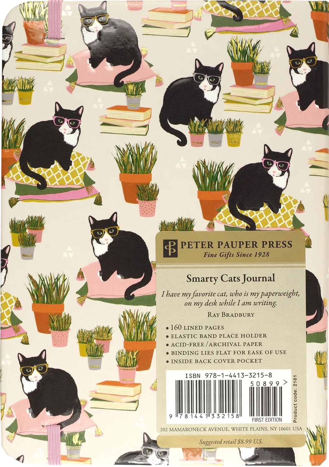Peter Pauper Press Smarty Cats notatbok linjert liten