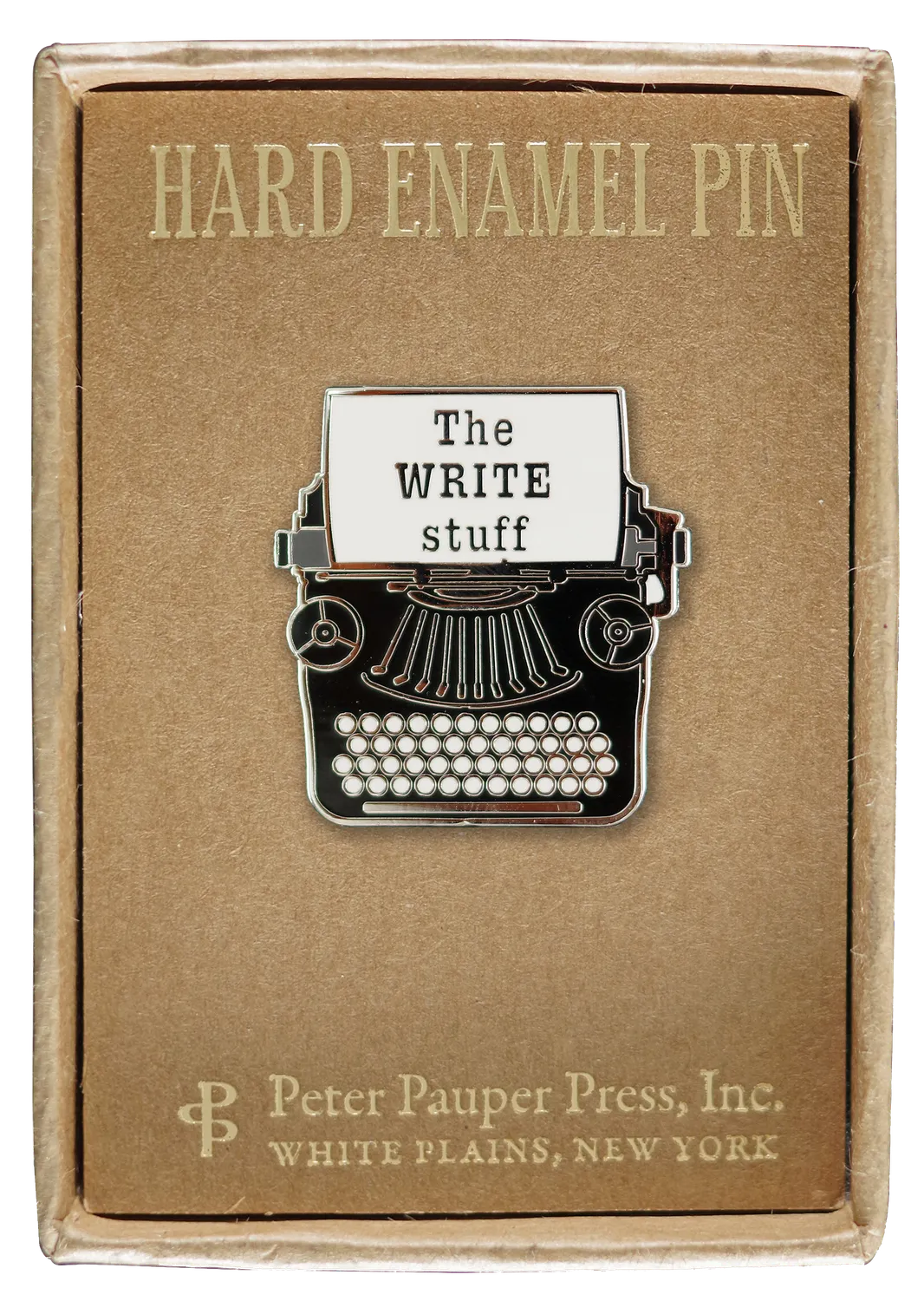 Peter Pauper Press Typewriter emaljepin skrivemaskin gaveeske