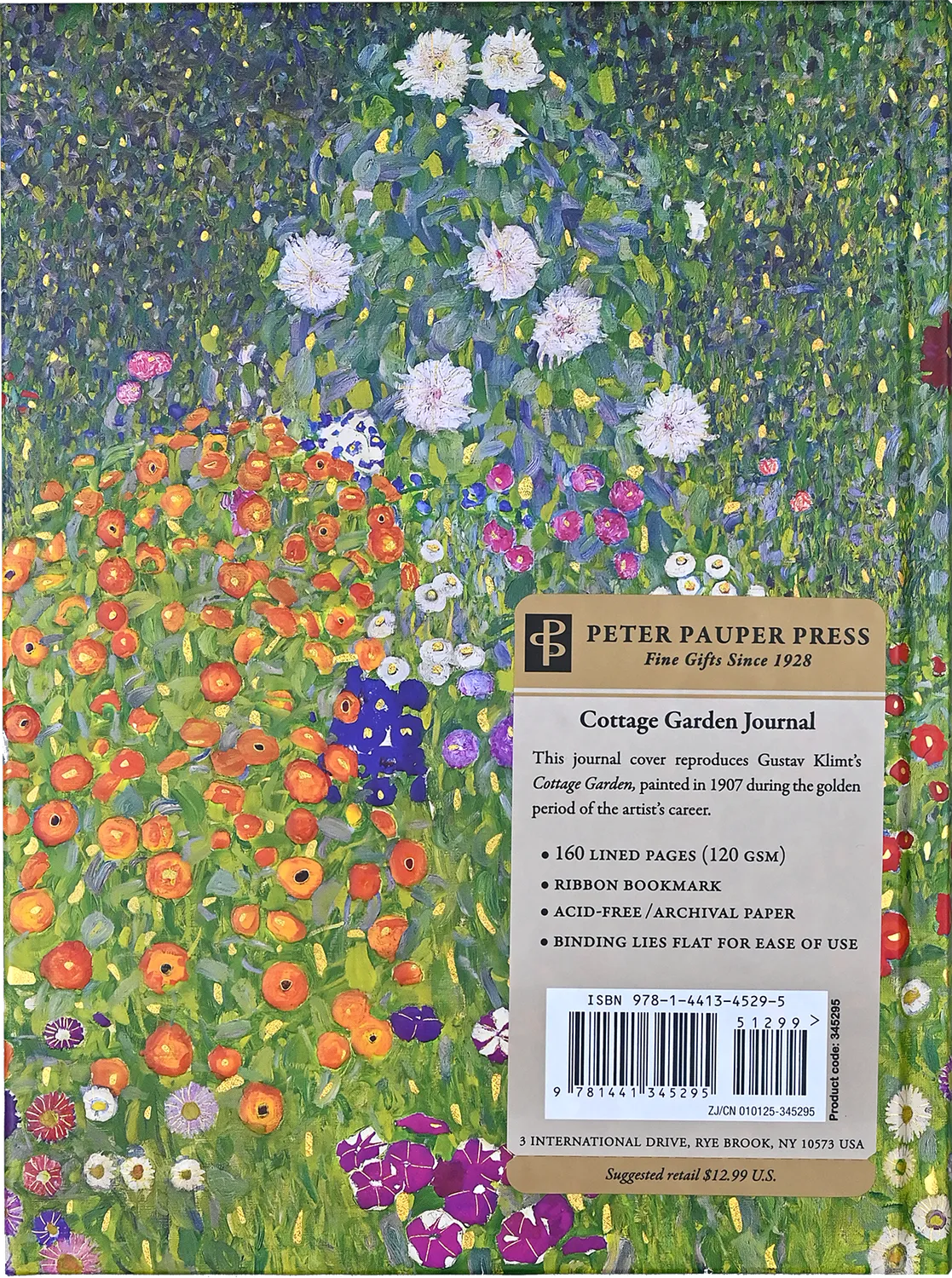 Peter Pauper Press Cottage Garden journal Klimt innbundet