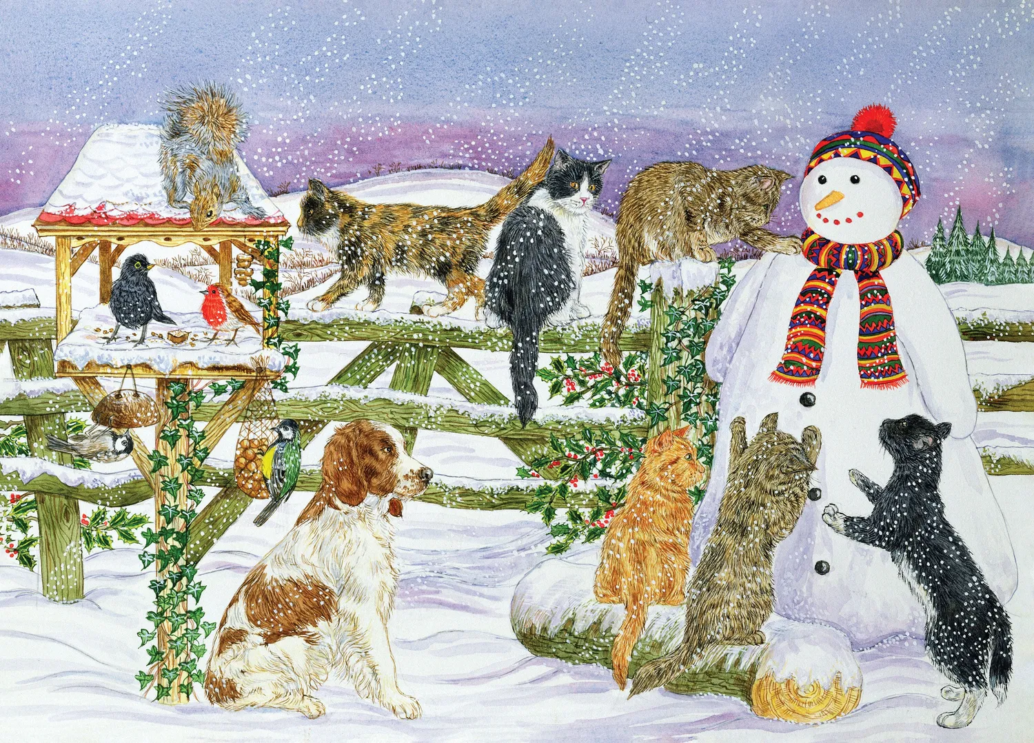 Peter Pauper Press Snowman and Friends puslespill 1000 brikker vinter