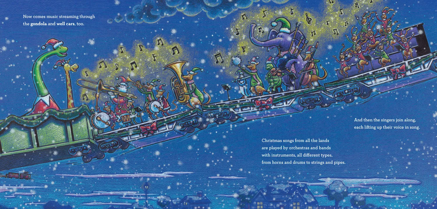 Abrams Steam Train Dream Train Christmas barnebok innbundet