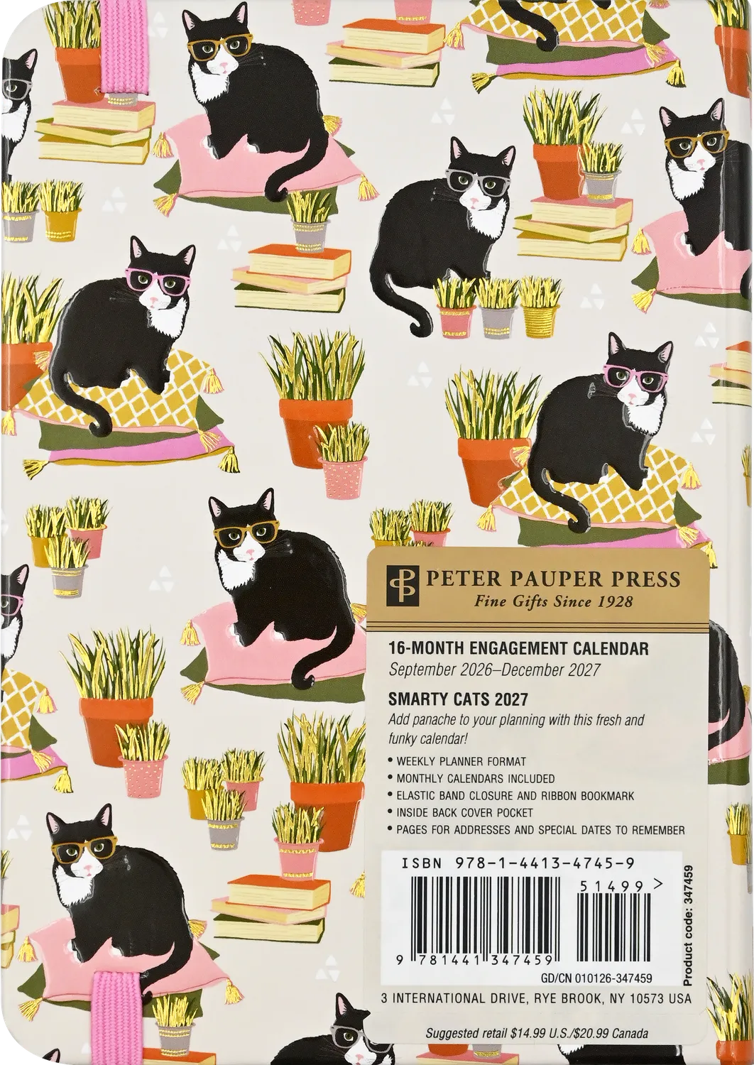 Peter Pauper Press Smarty Cats ukeplanlegger 2027 5x7
