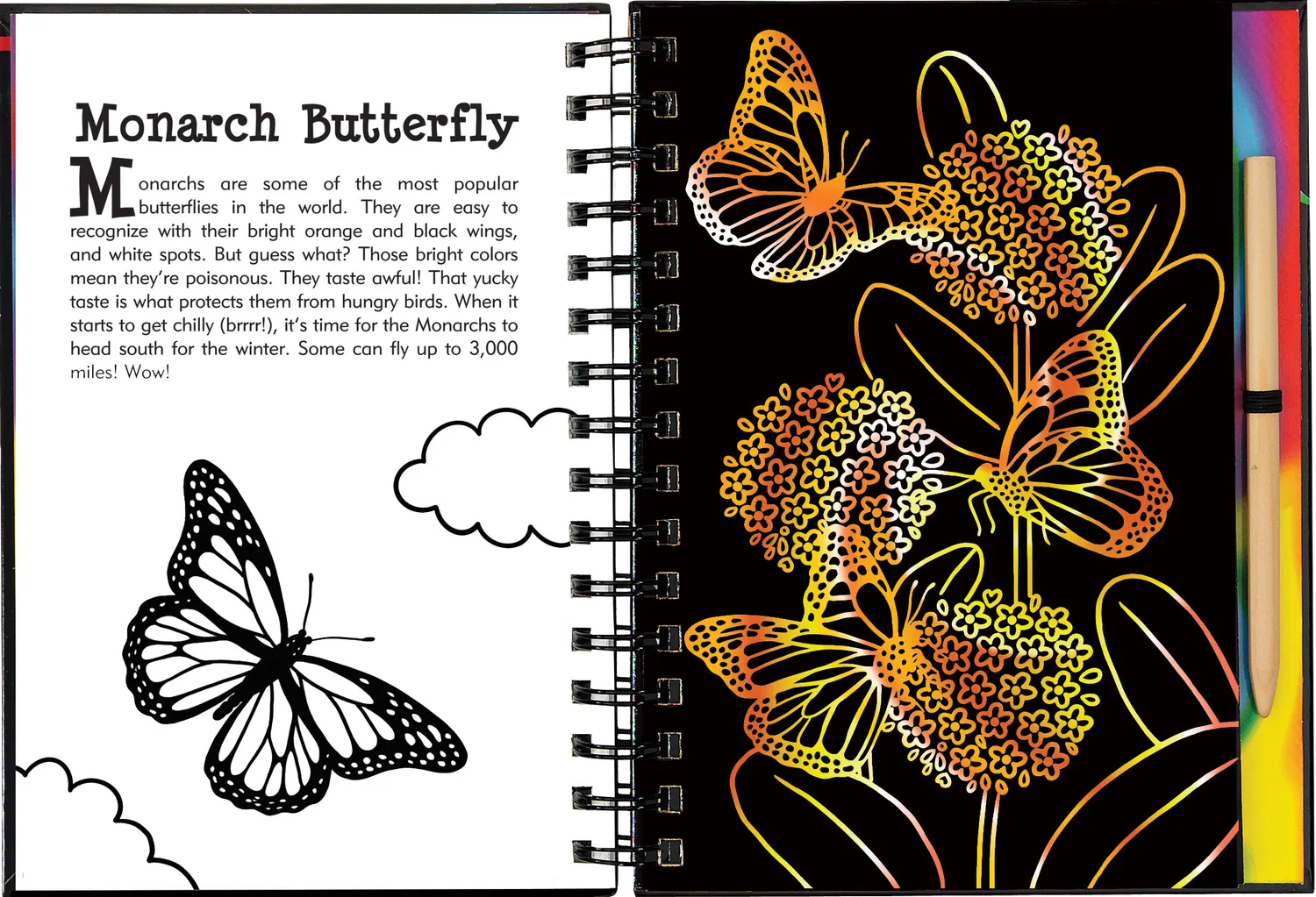 Peter Pauper Press Scratch and Sketch Butterflies and Friends skrapebok barn