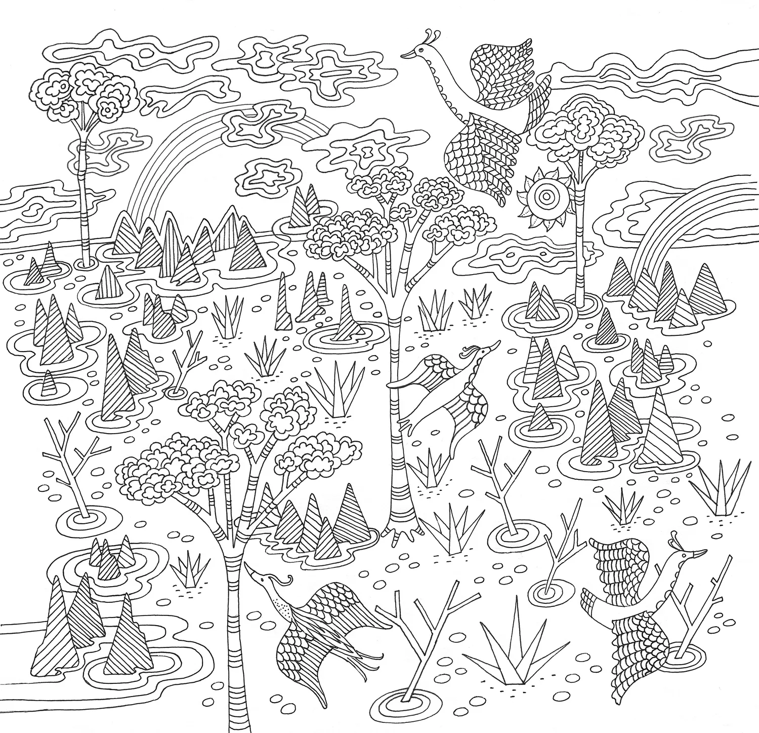 Peter Pauper Press Zen Garden Artist's Coloring Book fargeleggingsbok